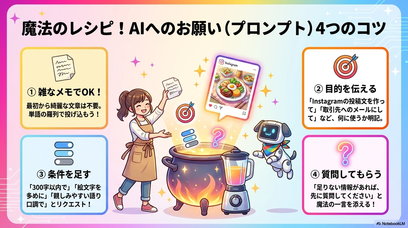 プロンプト4つのコツ
