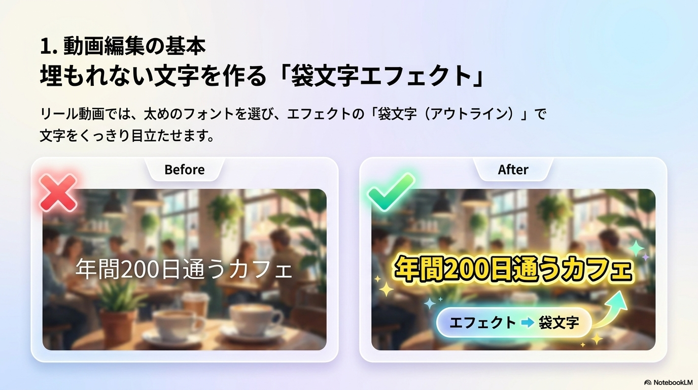 袋文字エフェクト