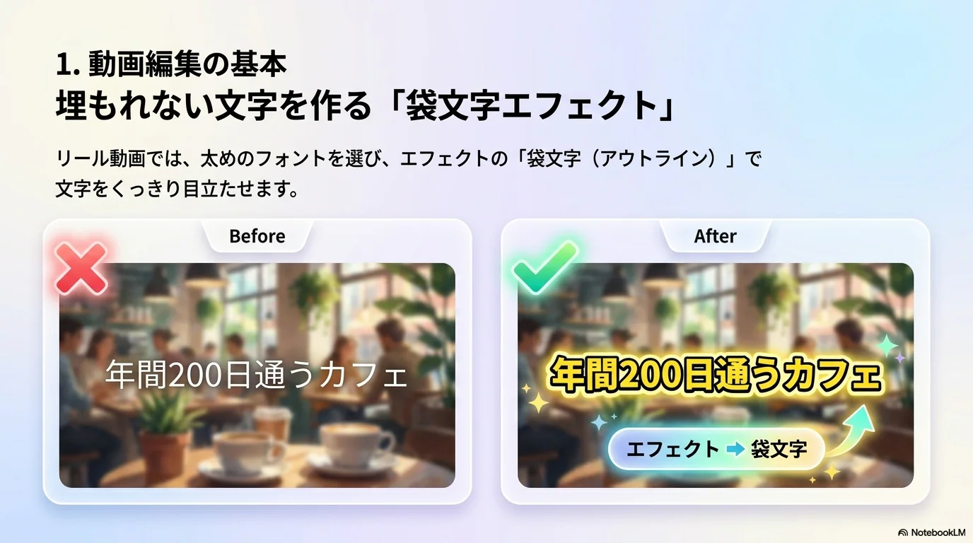 袋文字エフェクト