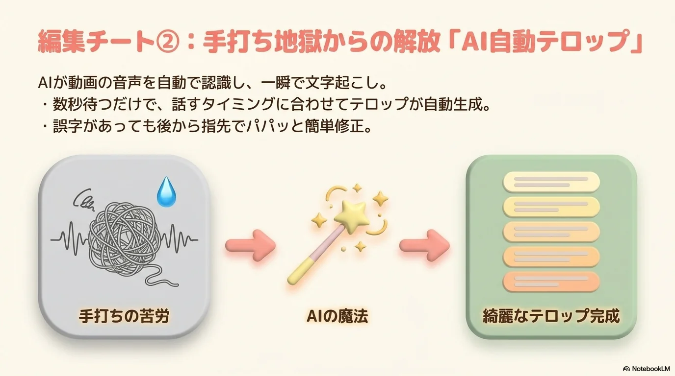 AI自動テロップ