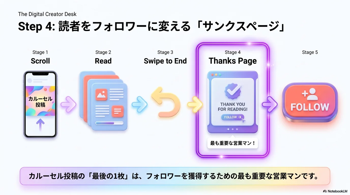 Step4: サンクスページで読者をフォロワーに変える