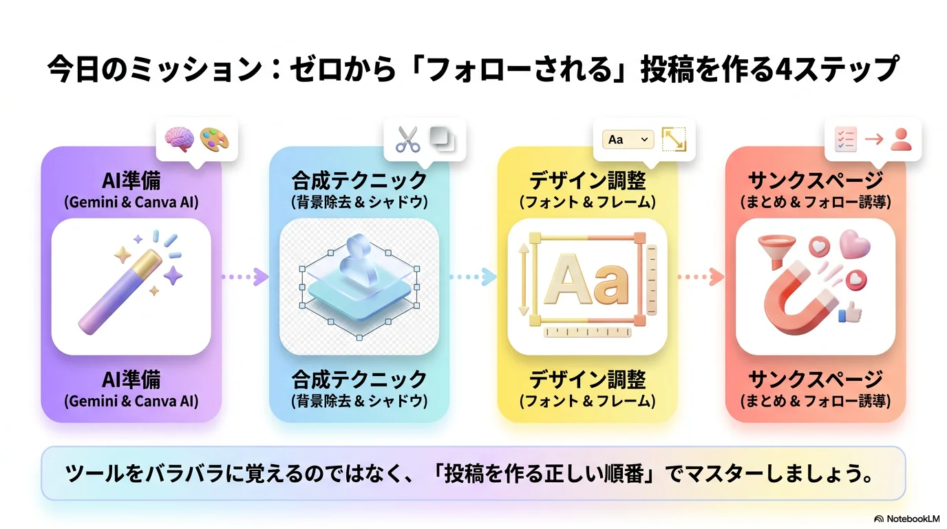 今日のミッション：4ステップで「フォローされる」投稿を作る