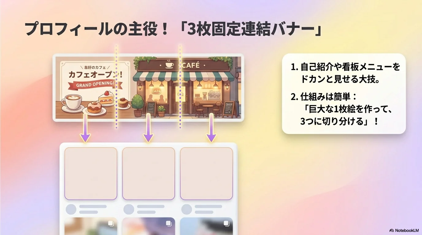プロフィールの主役！「3枚固定連結バナー」