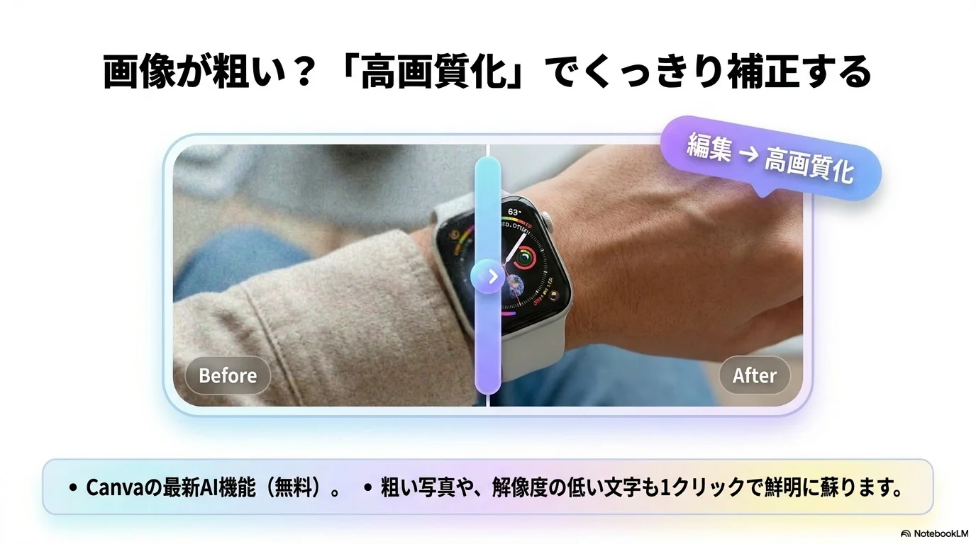 高画質化（AI超解像）でくっきり補正
