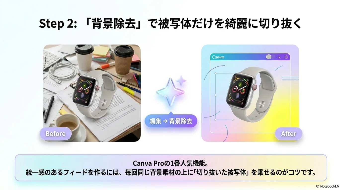 Step2: 背景除去で被写体を綺麗に切り抜く