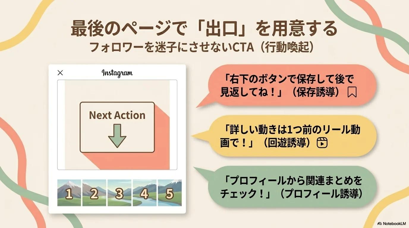 ガイドと切れ目の仕掛け